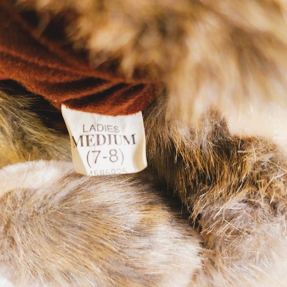 Novelty Plush Slippers Rabbit/ Bunny Faux Fur Brown and Tan Size M (7-8) - Picture 13 of 13